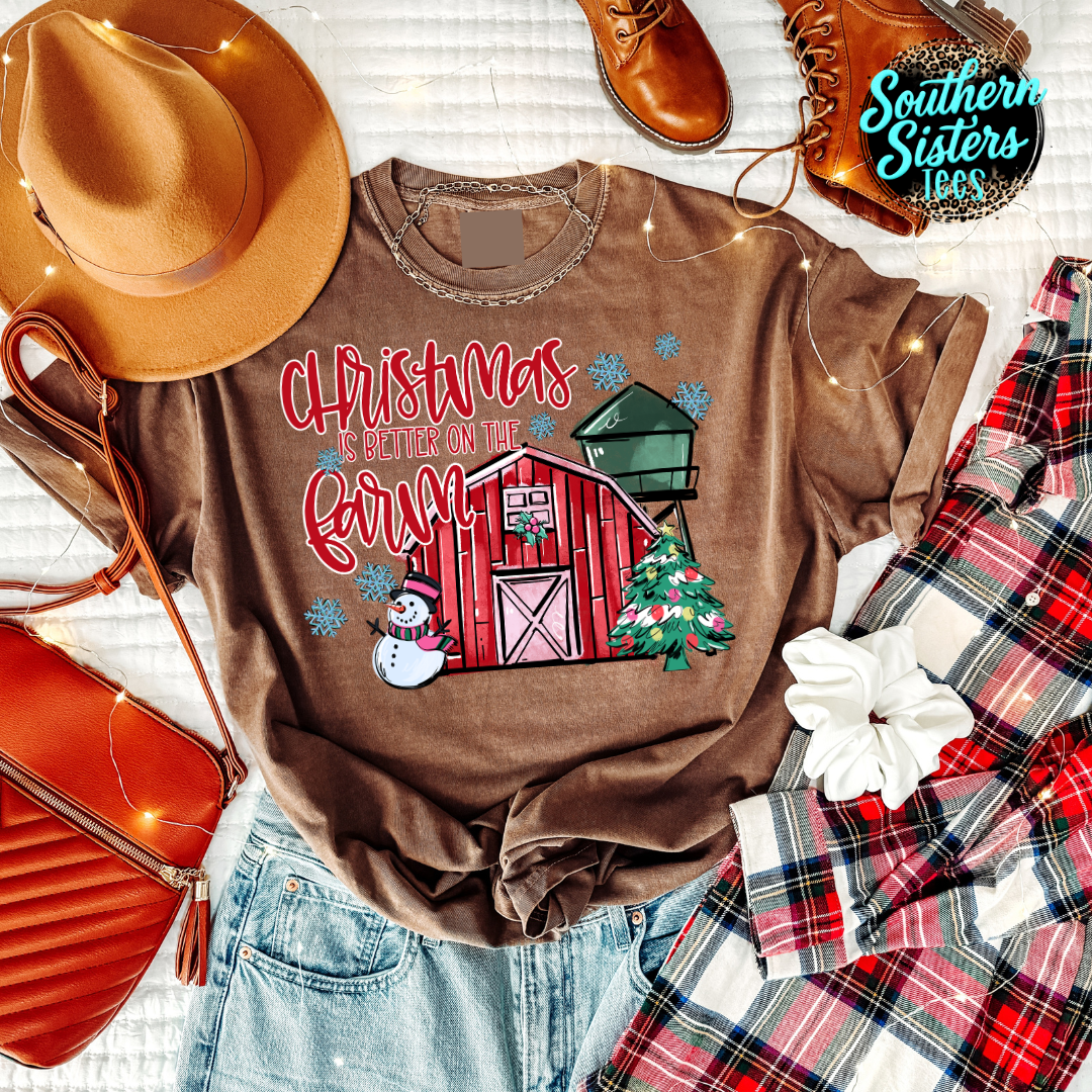Christmas On The Farm Tee Shirt