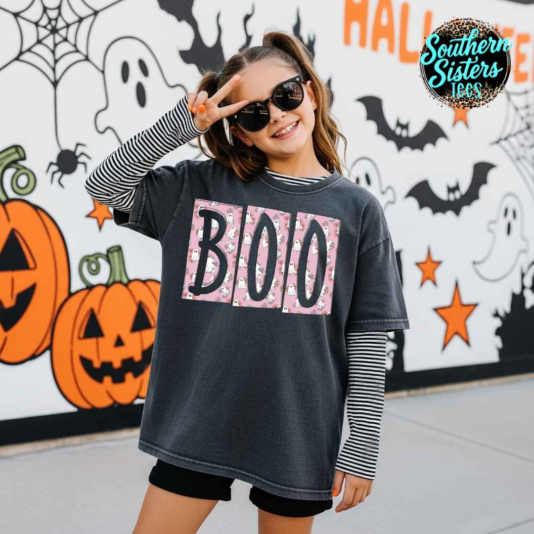 Boo Halloween Word Art Tee Shirt