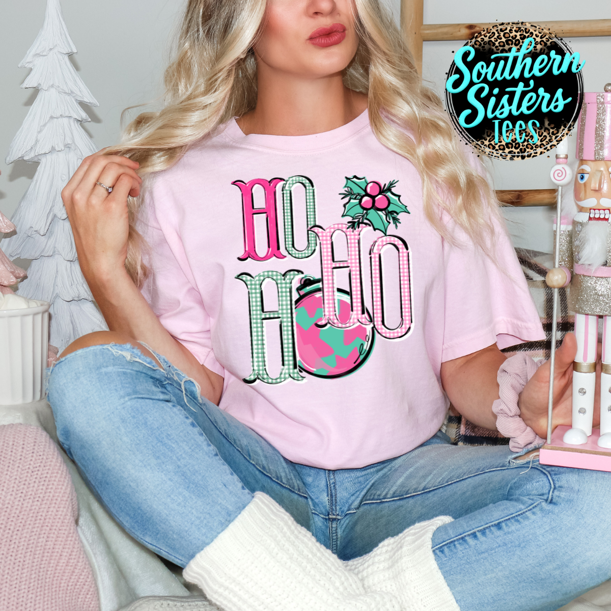 Ho Ho Ho Pink Christmas Tee Shirt
