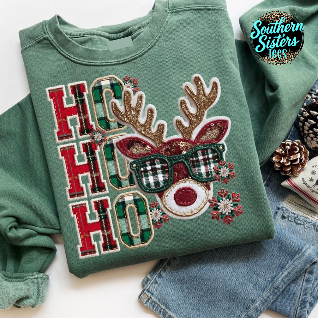 Ho Ho Ho Christmas Patch Tee Shirt