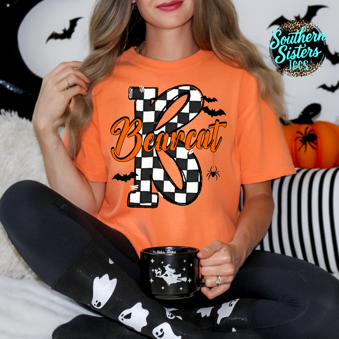 Halloween Checkered Mascots Tee Shirt