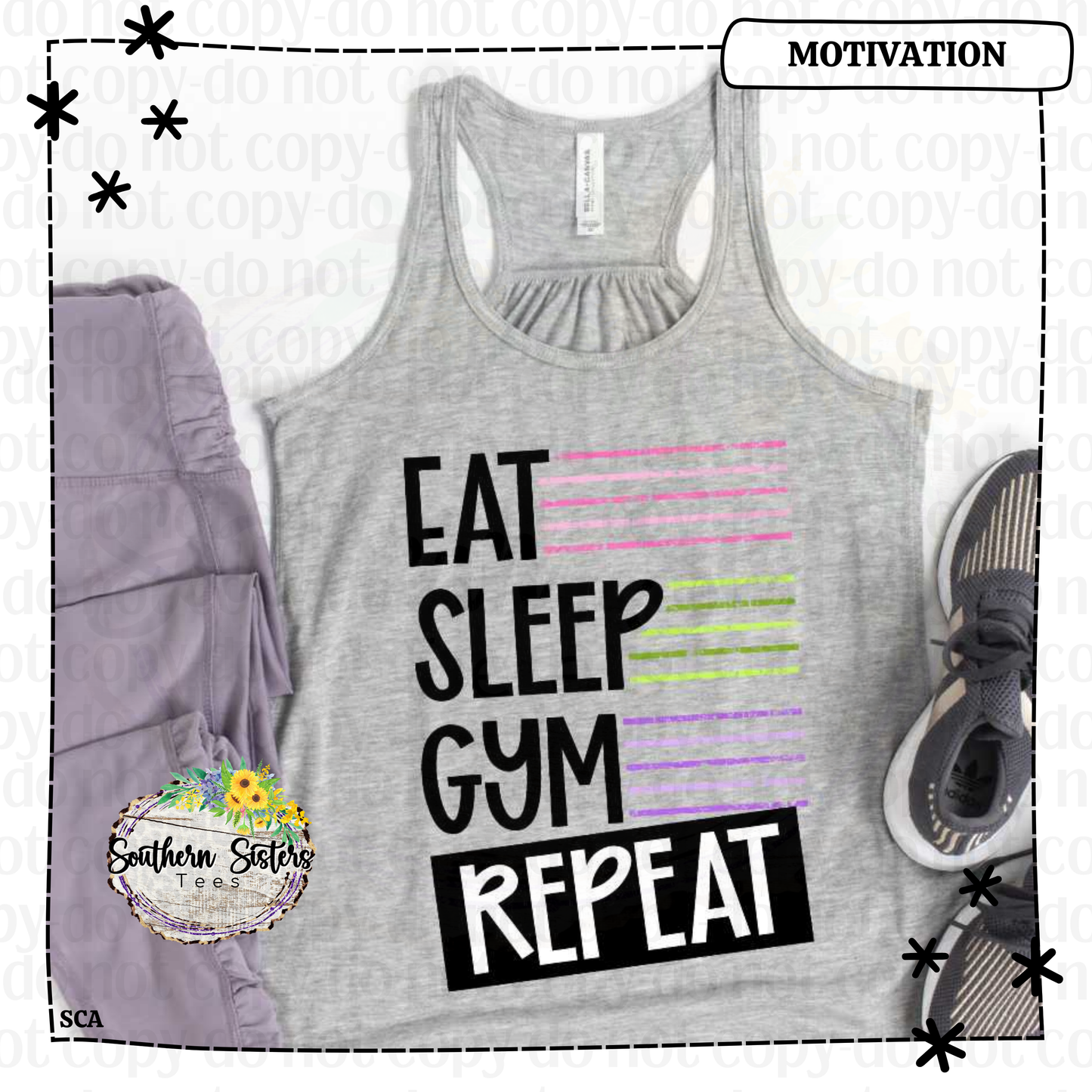 Eat Sleep Gym Repeat (Colorful)