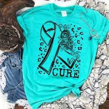 CURE Cancer Ribbon Leopard Graphic Tee
