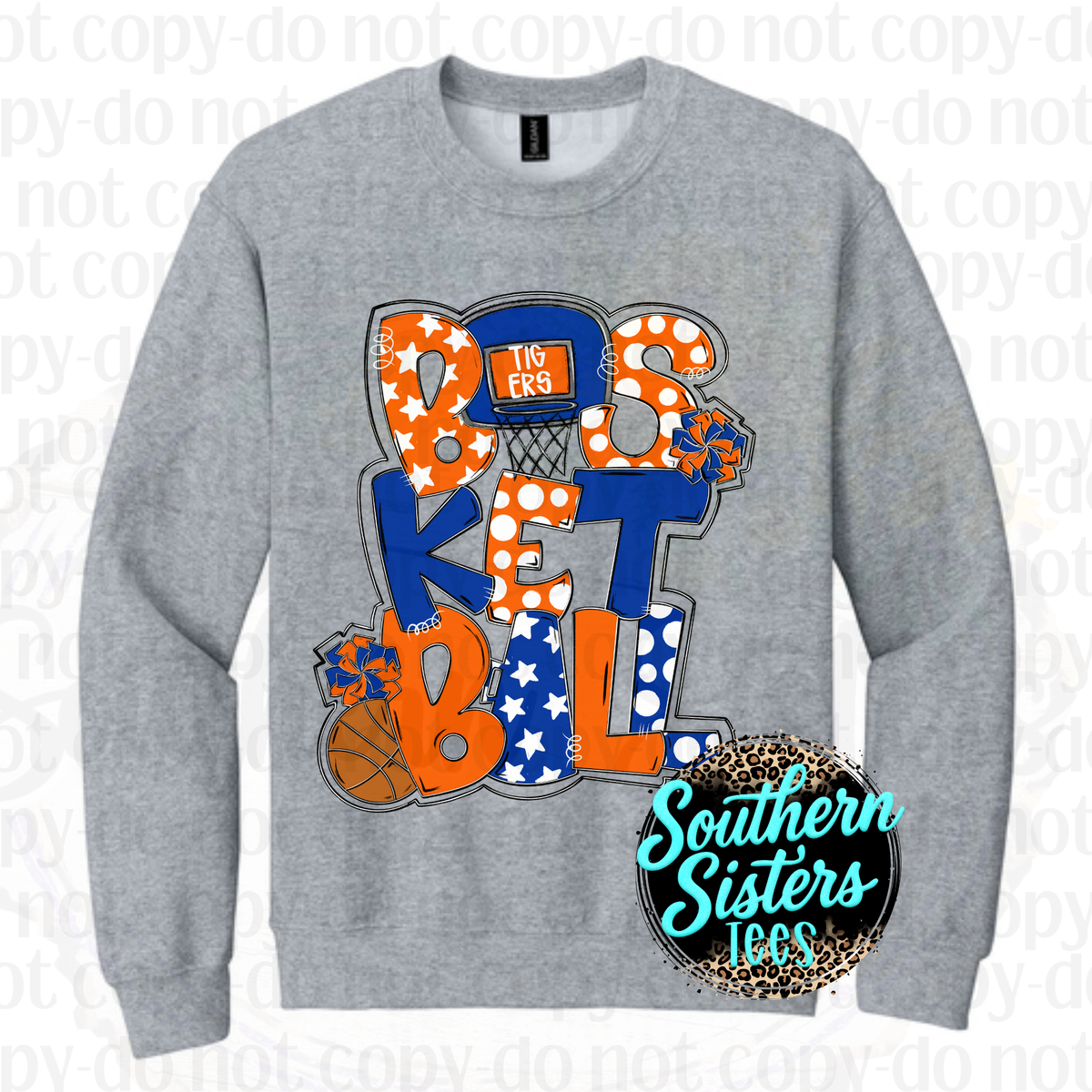 Tigers Polka Dot Basketball Tee | Tigers Basketball Spirit Shirt