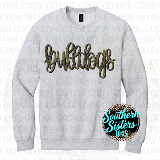 Bulldogs Camo Script Tee