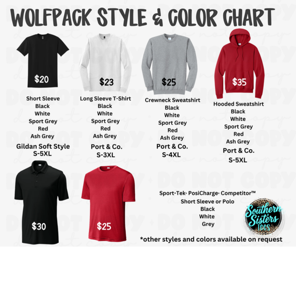 Wolfpack style and color chart