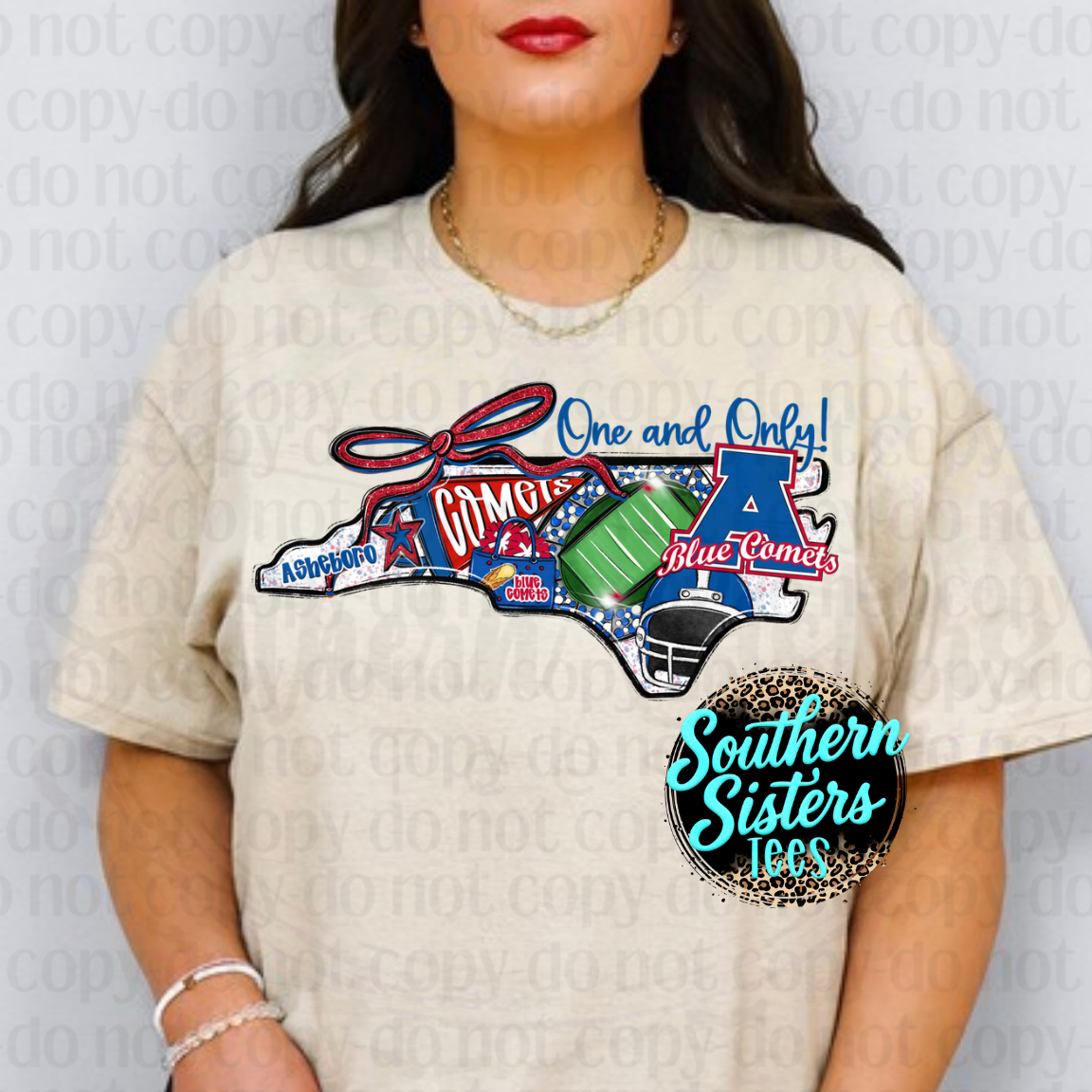 Asheboro Comets football Home-Turf Hype shirt on sand tee