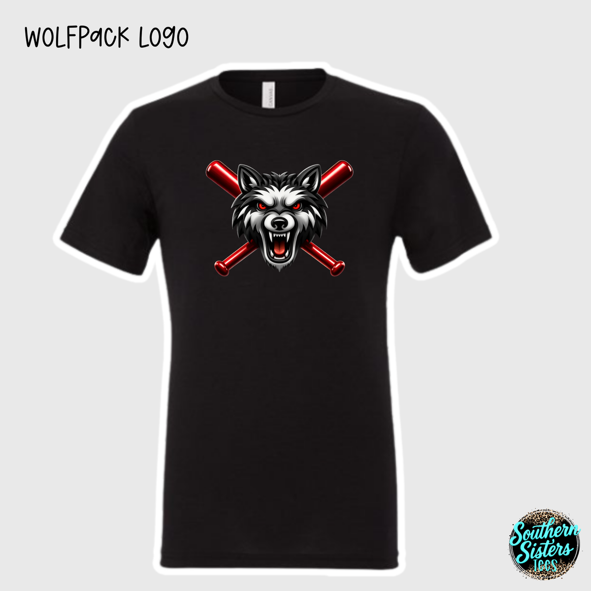 Wolfpack Logo design on black tee