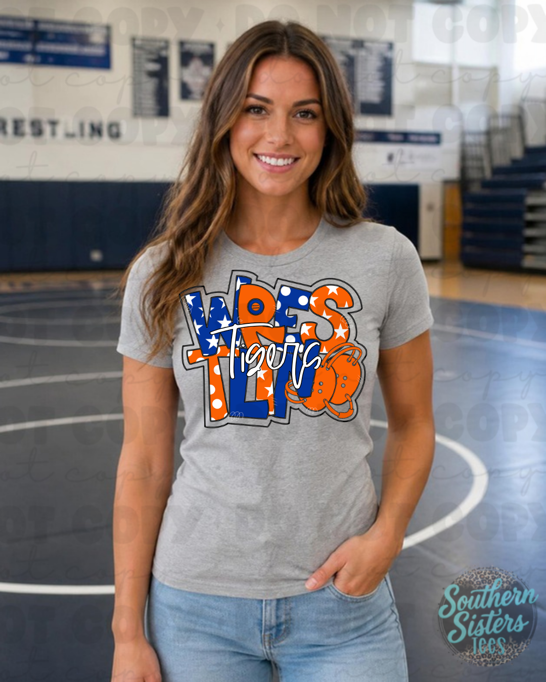 Randleman Tigers wrestling spirit tee in sport grey