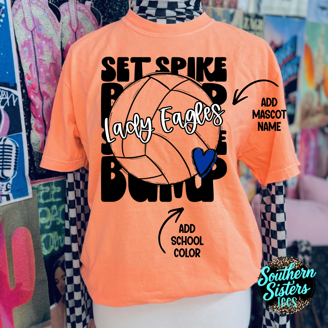 Set Spike Bump Volleyball Tee