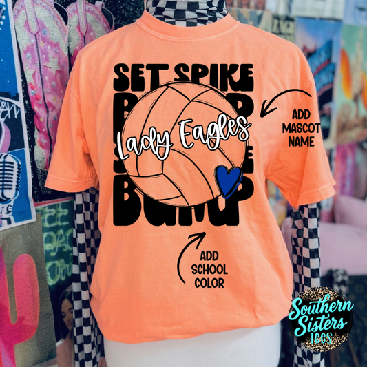 Set Spike Bump Volleyball Tee