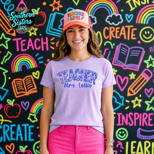 Purple Daisy School Custom Tee