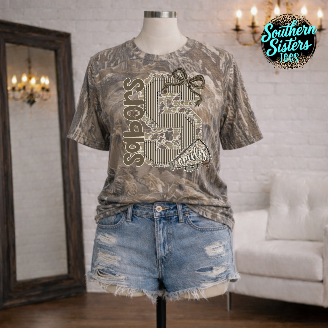 Camo Letter Mascot Tee