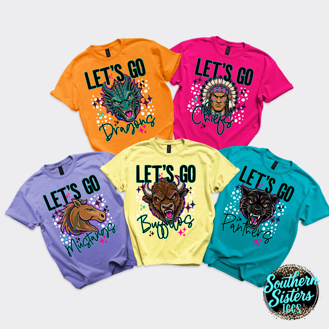 Let's Go Neon Mascot Tee Shirt