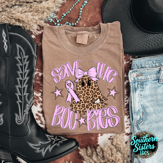 Save The Boobies Leopard Ghost Tee