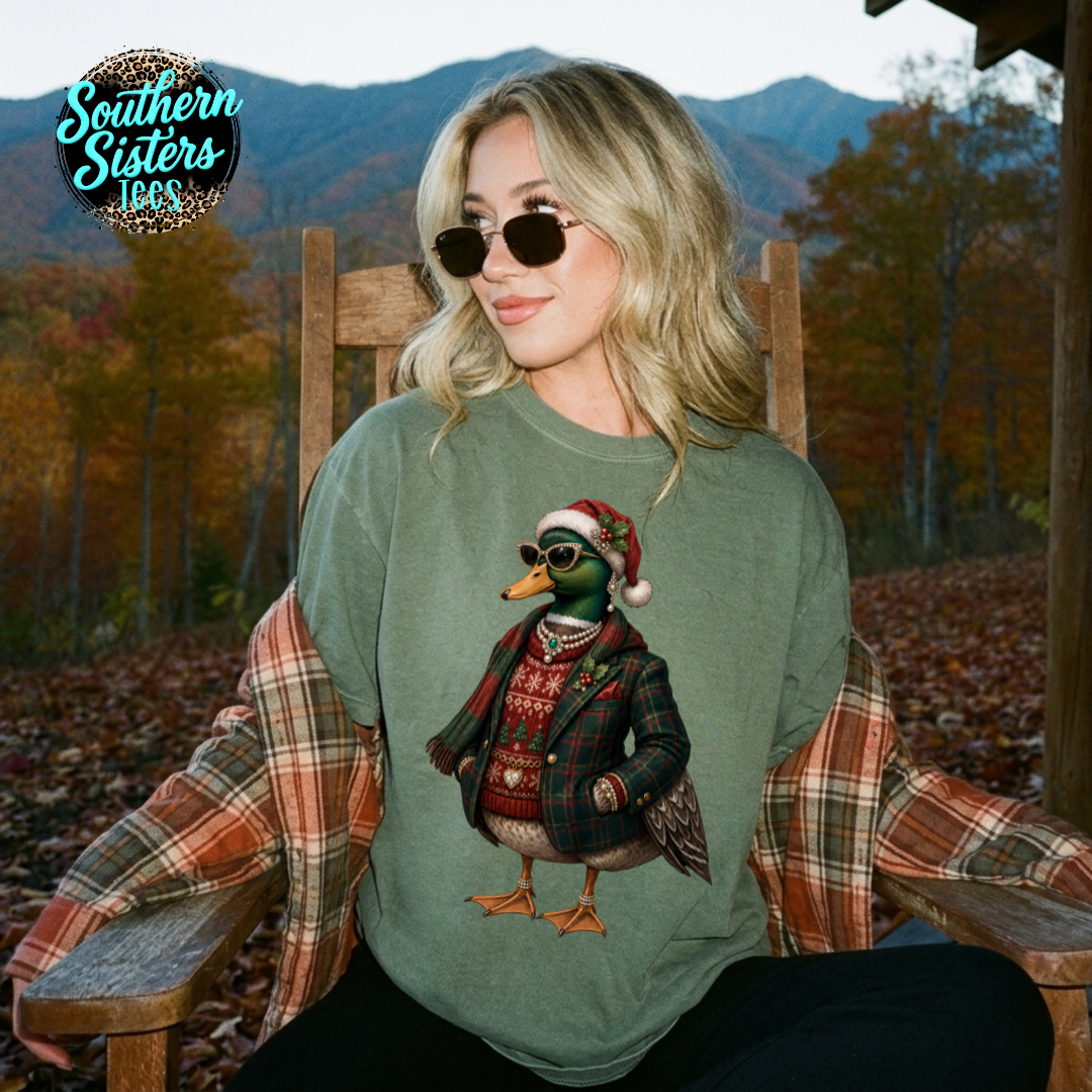 Posh Christmas Mallard Duck Tee Shirt