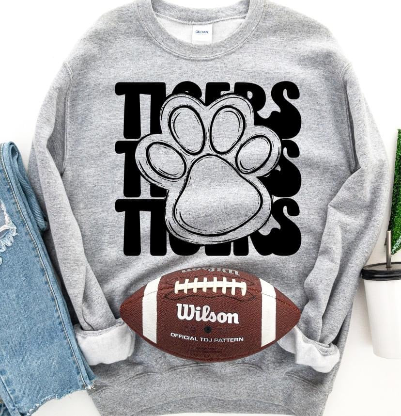 Tigers Paw Mascot Crewneck Sweatshirt