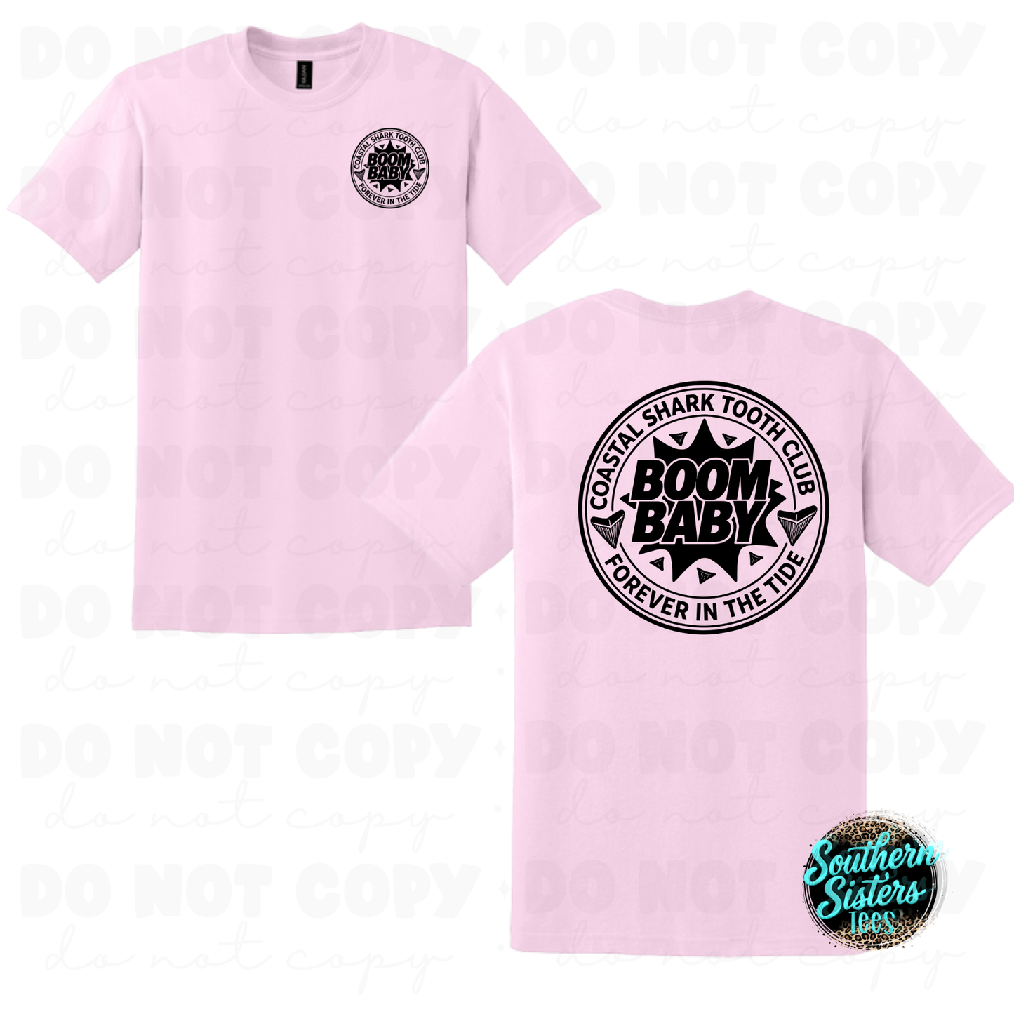 Boom Baby Coastal Shark Tooth Club Black Logo