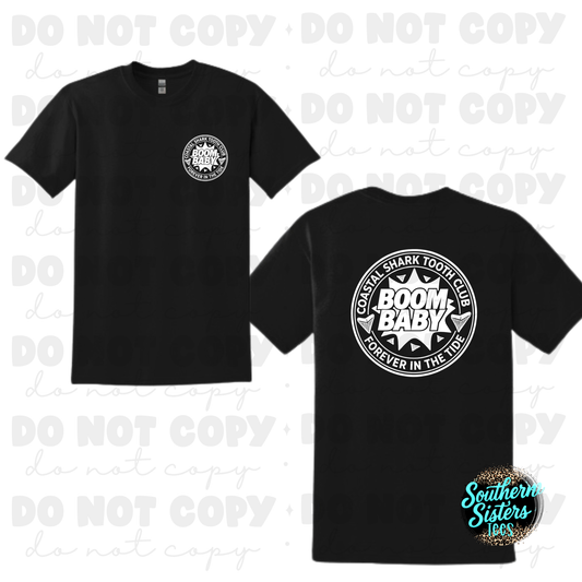 Boom Baby Coastal Shark Tooth Club White Logo