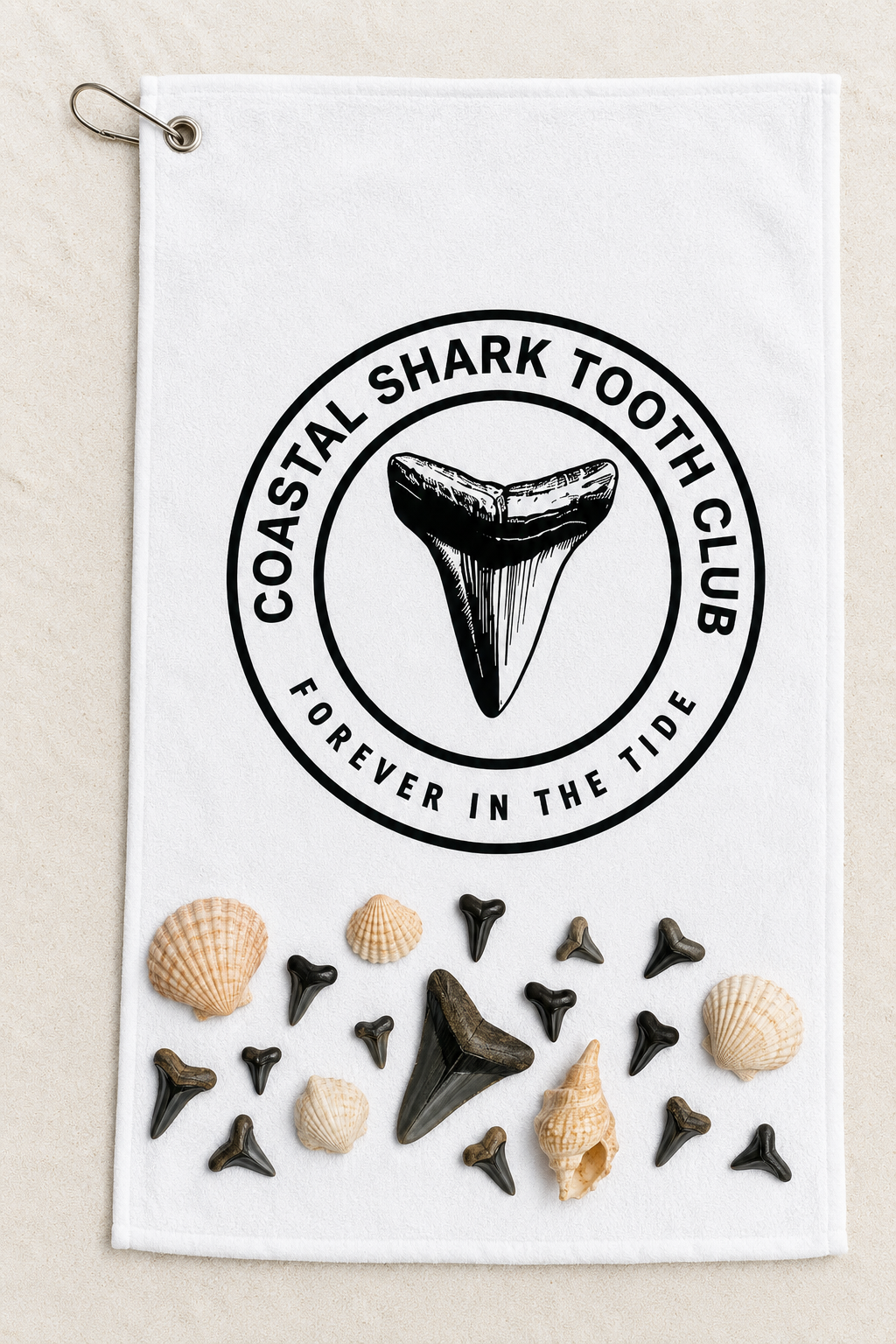 Coastal Shark Tooth Club Shark Tooth Photo Towel | 16" x 26"