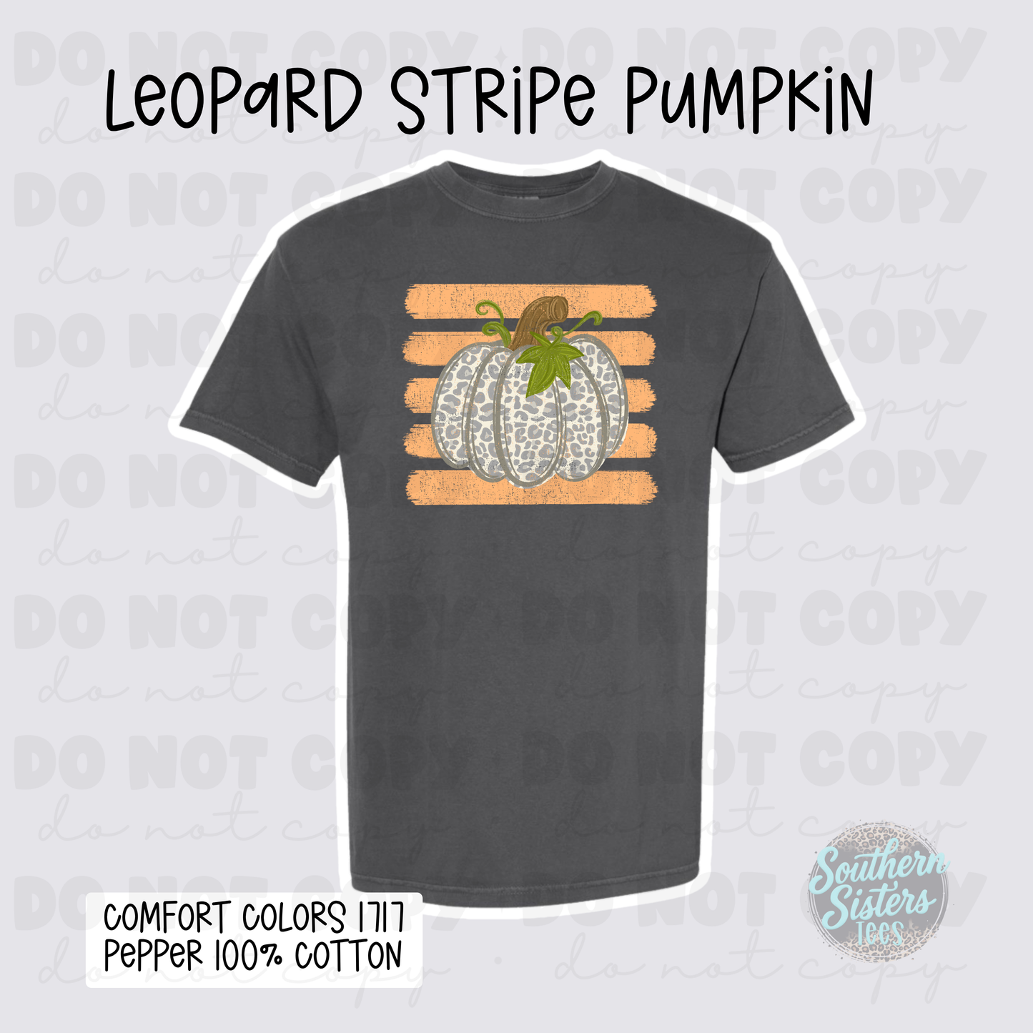 Leopard Pumpkin Stripe | Fall Graphic Tee
