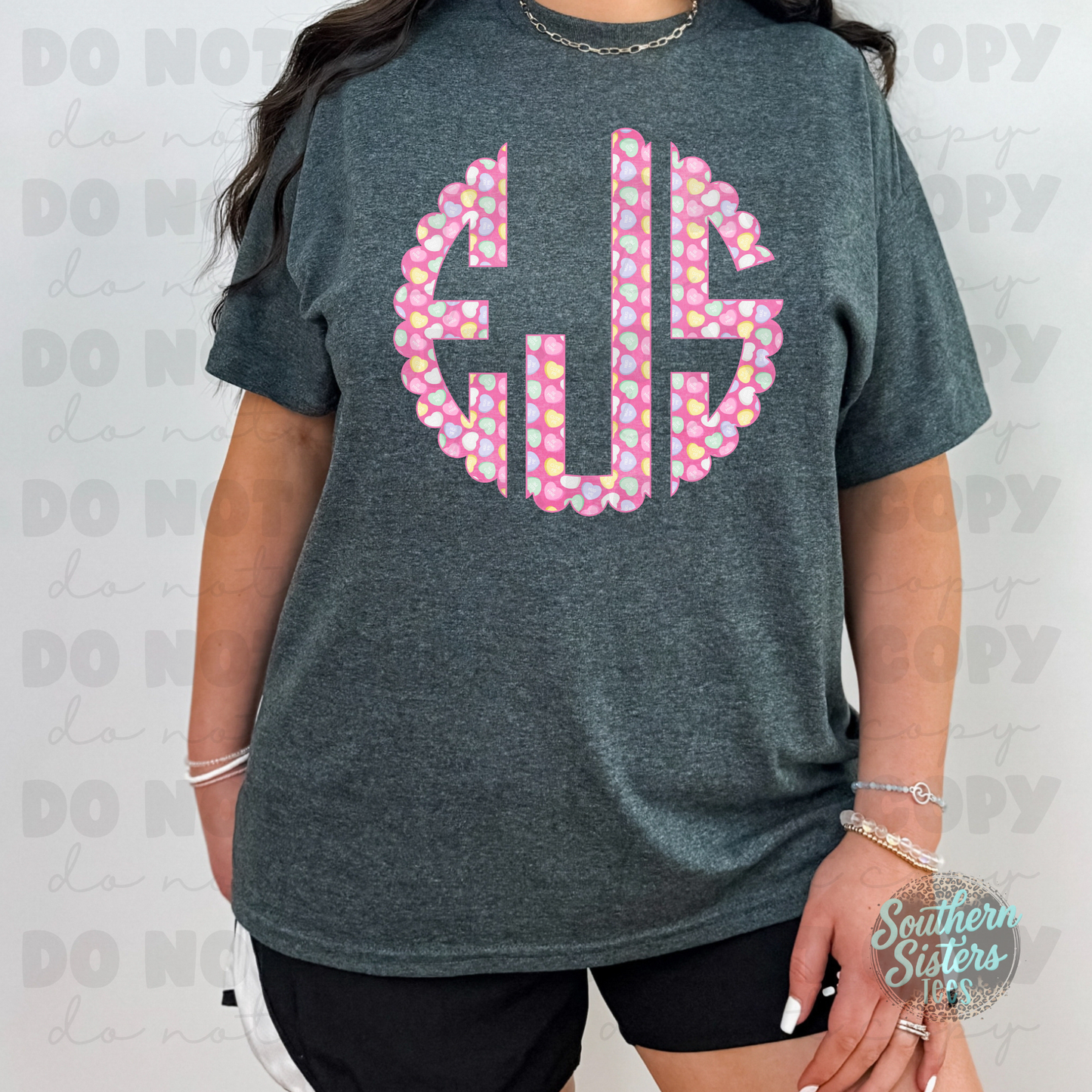 Teesday – Custom Monogram T-Shirt | Leopard or Conversation Hearts | Adult & Youth