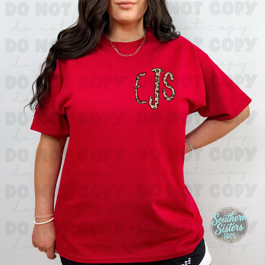 Teesday – Custom Monogram T-Shirt | Leopard or Conversation Hearts | Adult & Youth
