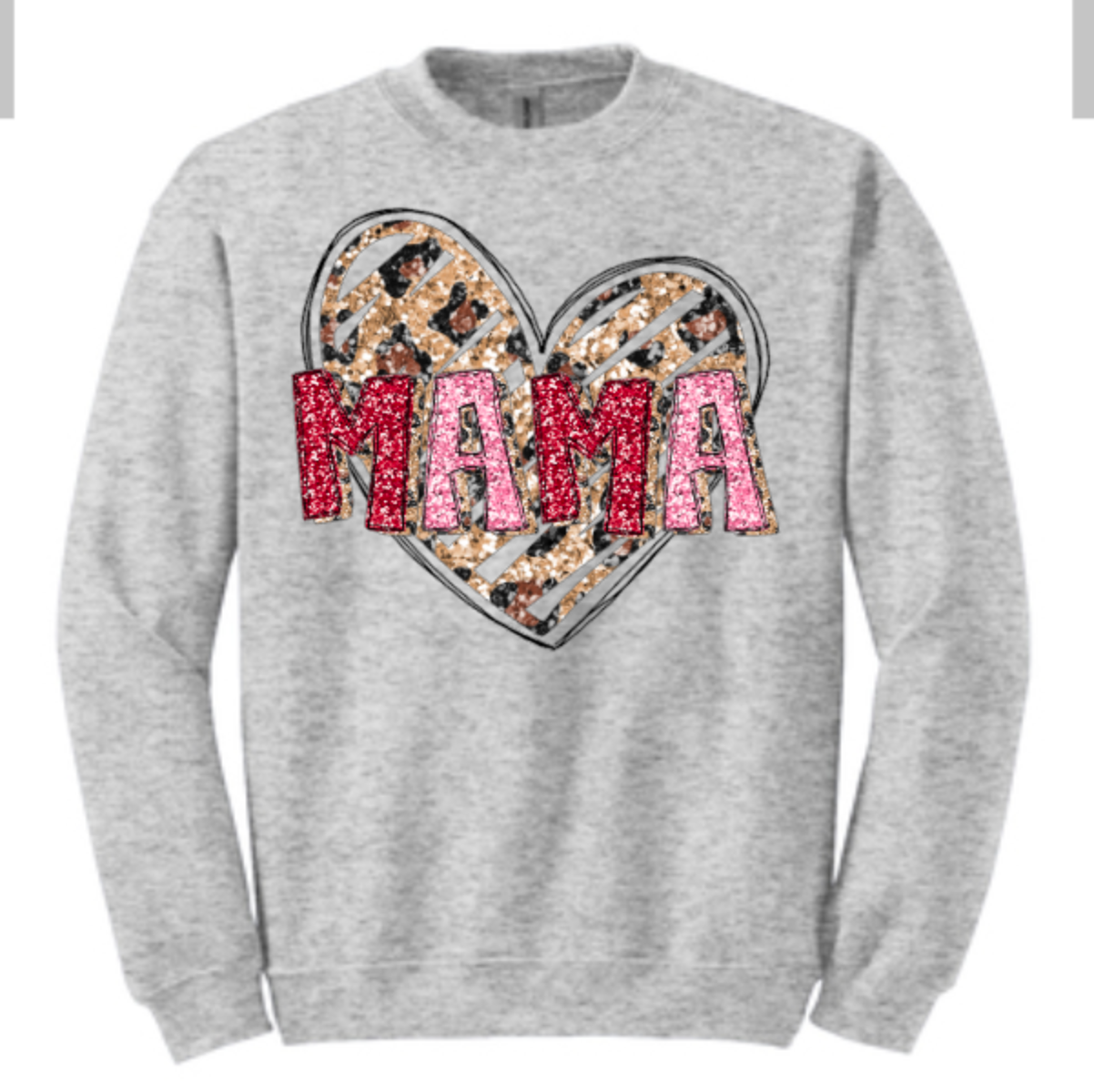 Sparkly Mama Leopard Heart