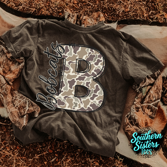 Camo Football Letter Tee Shirt