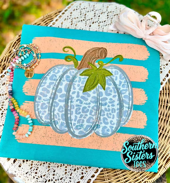Blue Leopard Pumpkin Tee