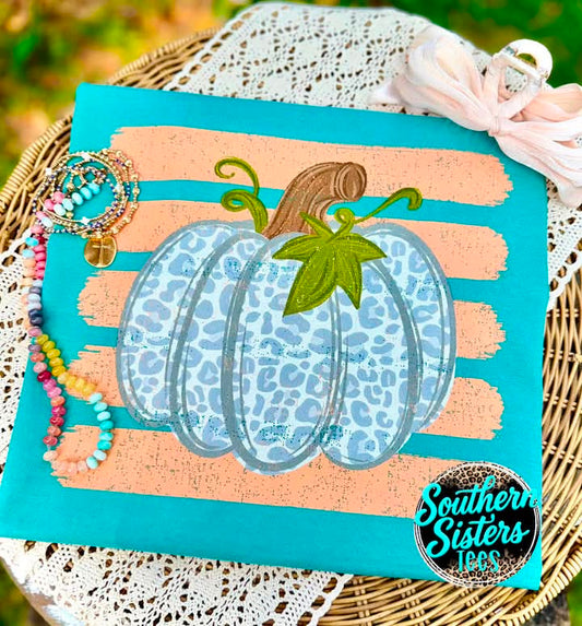 Blue Leopard Pumpkin Tee
